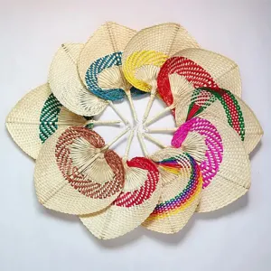 hand-woven rattan fan (random color), embodies folk culture, home decor accessory, used for creating cool breeze, rustic and simple beauty