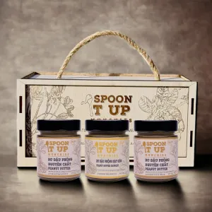 peanut butter gift set, crunchy peanut butter, pure peanut butter, gift for loved ones, food gift set