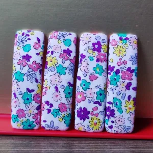 kẹp tóc vuông bọc vải nhiều mẫu, phong cách vintage, màu sắc rực rỡ, họa tiết đáng yêu, điểm nhấn cho trang phục hàng ngày