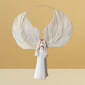 decorate macrame angel & leaves, handmade decorative item, classic style, enhances home decor, unique decorative accessories