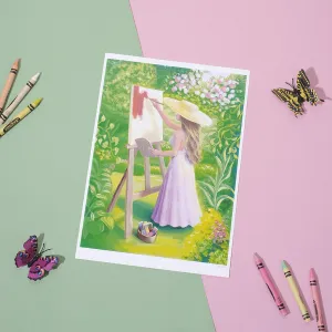 painting in garden, tranh in kỹ thuật số trên giấy mỹ thuật, chất liệu giấy cao cấp, màu mực lâu phai, ảnh nghệ thuật, tranh trang trí