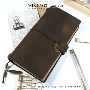 The Crazy Horse Leather Journal (22x11cm) is a genuine leather notebook featuring personalized engraving and an elegant charm, making it the perfect corporate gift or personalized gift for any occasion