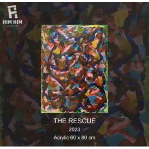 the rescue, tranh nghệ thuật trừu tượng vẽ tay, phong cách trừu tượng, tính linh hoạt trong sử dụng, món quà tuyệt vời cho tân gia