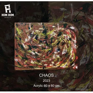 chaos, tranh nghệ thuật trừu tượng vẽ tay, màu sắc tinh tế, thể hiện sự phức tạp của tình yêu, tác phẩm nghệ thuật trừu tượng ý nghĩa