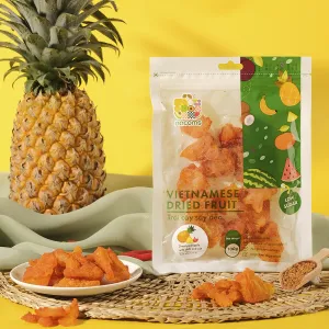 thơm sấy muối ớt, trái cây sấy chua ngọt, đồ ăn giàu vitamin, thơm sấy dẻo, ăn vặt cùng bạn bè, quà tặng bạn bè