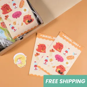 sticker bánh mì, hình dán trang trí, sticker thiết kế đáng yêu, sticker trang trí sổ tay, trang trí điện thoại