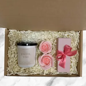 Scented candle gift box, relaxation gift set, self-care gift, aromatherapy candle, soy wax candle, essential oils, lavender candle, stress relief gift, gift for men, gift for women, spa gift set, birthday gift, holiday gift, meditation candle, sleep aid,
