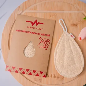 water droplet shape loofah dish washing pads, gently and effectively cleans, doesn't scratch kitchen utensils, eco friendly
