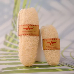 raw loofah, multipurpose usage, used as a body scrub to exfoliate dead skin cells, versatile cleaning tool, safe for skin