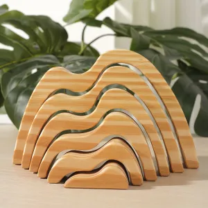mountain shaped wooden toy, large size, made from natural wood, toy for kids, stimulates creativity, high-quality toy