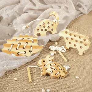 animal shaped wooden threading toys, toy for babies, develops cognitive skills, cute animal shapes, made from wood, safe for babies