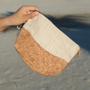 hemp cork pouch, size l, youthful and vibrant color, simple style, daily use purse, eco-friendly material