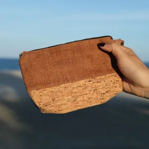 hemp cork pouch, size m, natural material, cotton lining, cute compact design, suitable for daily use