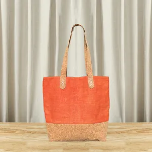 hemp cork bag with brocade patterns, vietnamese handmade bag, simple and youthful design, environmentally friendly