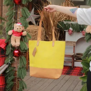genuine leather & hemp bag, durable handmade bag, lightweight handbag, simple and youthful design, environmentally friendly