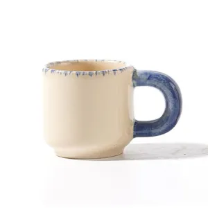 ly espresso gốm sứ sọc xanh, tu hú ceramics, chus