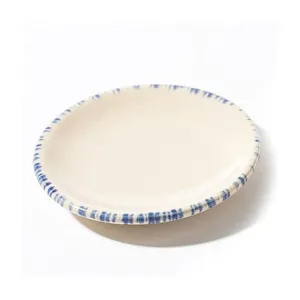 đĩa lót ly gốm sứ sọc xanh, tu hú ceramics, chus