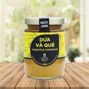 pineapple and cinnamon jam, sweet and sour flavor jam, authentic recipe, premium quality jam, gift for friends