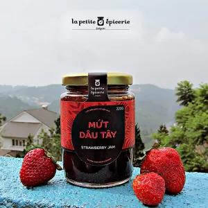 strawberry jam, natural strawberry flavor jam, premium fruit jam, eat clean diet, figure-preserving dish
