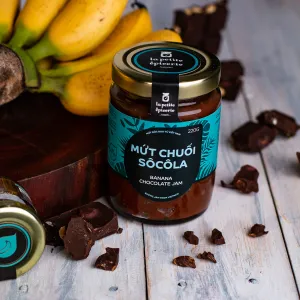 chocolate banana jam - la petite epicerie saigon, nutritious jam, spread for toasted bread, sweet pastry decoration