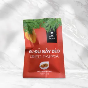 đu đủ sấy dẻo, mứt trái cây không đường, chế độ ăn lành mạnh, món ăn vặt bổ dưỡng, tốt cho người giảm cân