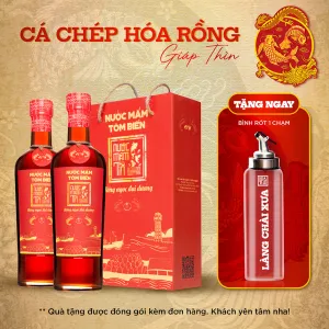 Cặp 2 Chai Nước Mắm Tôm Biển 45N, Chai Hồng Ngọc Đại Dương Nguyên Chất