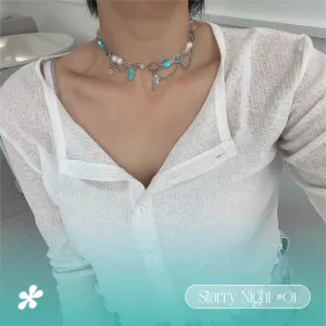 extreme 01 blue star necklace, starry night collection, unique design, beautiful color combination, youthful and dynamic style