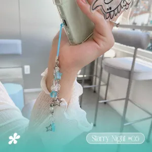 blue star phone strap style 05, starry night collection, bag strap, youthful and eye-catching design, handmade gift for friends