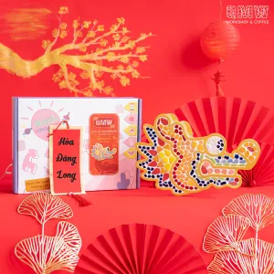 [2024 tet] fire lighten dragon, diy mosaic kit for kids, sparks creativity and exploration, educational gift