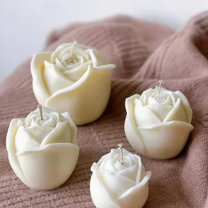 rose handmade scented candle - ấm corner, pleasant fragrance, elegant design, safe with natural ingredients, relaxation therapy
