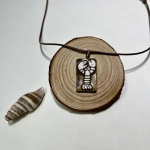 shrimp ceramic necklace, rustic glazed ceramic material, strong design, unique artistic value, gift for boyfriend