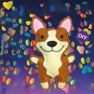 corgi king i, diy 5+ sewing kit toy, educational learning toy, craft toy, cute stuffed animal, creative toy
