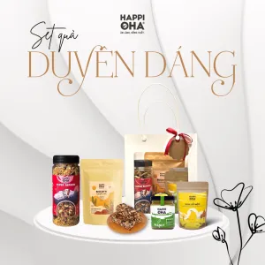 Hộp Quà Duyên Dáng, Set Quà Hạt Dinh Dưỡng Kèm Xoài Sấy Và Bơ Đậu Phộng, Hộp Quà Thanh Lịch, Hộp Quà Sức Khoẻ