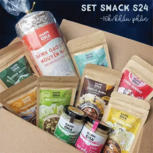 Combo Snack S24, Set 24 Khẩu Phần Ăn Vặt Lành Mạnh, Combo Ăn Vặt Tiết Kiệm, Phù Hợp Cho Cắm Trại Và Liên Hoan, Thực Phẩm Chế Biến Sẵn Tiện Lợi