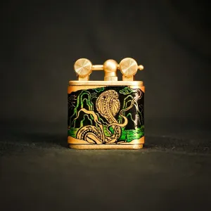 Snake Skimming The Water Hand-Drawn Leather Lighter, Personalized Engraved Lighters, Symbolizing Balance and Sensitivity, Artistic Lighters, Premium Lighters,