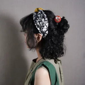băng đô linen họa tiết hoa, hoàn toàn thủ công, phụ kiện tóc xinh xắn và nữ tính, chất liệu vải lanh mềm nhẹ