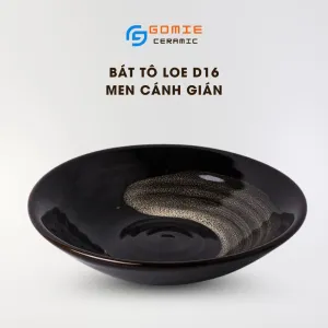 Bát Tô Loe Men Cánh Gián Hỏa Biến D16, Gốm Bát Tràng, Nâng Niu Từng Bữa Ăn, Bát Canh, Bát Phở, Tô Nông Loe, Gốm Hỏa Biến Thượng Hạng, Đồ Dùng Nhà Bếp