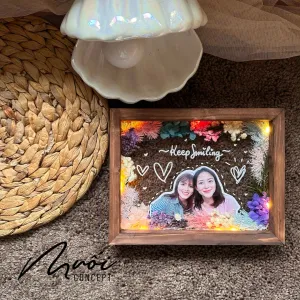 Tranh Hoa Khô Kèm Ảnh Theo Yêu Cầu (Tối Đa 2 Ảnh), Tranh Hoa Khô Handmade, Tranh Hoa Khô Decor, Quà Tặng Độc Đáo Cho Mọi Dịp, Quà Tặng Cá Nhân Hoá