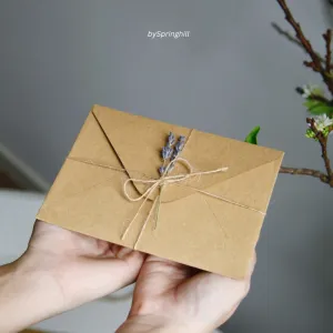 Thiệp Giấy Kraft Hoa Oải Hương, Cách Tuyệt Vời Để Nhắn Gửi Yêu Thương, Kèm Phong Bì, Phong Cách Cổ Điển, Thiệp Cảm Ơn, Thiệp Chúc Mừng, Thiệp Thủ Công