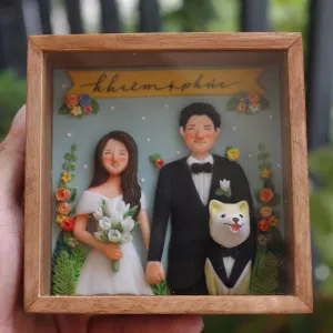 Couple Clay Art, Custom Photo And Message, Personalized Clay Painting, Portrait Figurine, Personalized Gift, Unique Wedding Gifts, Birthday Gifts