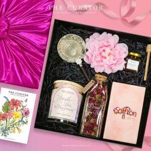 "The Beauty Inside" Gift Box, Unveil The Natural Beauty, Saffron, Scented Candle, Rose Bud Tea, Honey, Luxurious Silk Gift Box, Gift For Her
