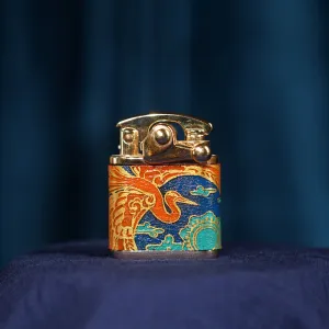 "Crane" Hand-Drawn Leather Lighter, Personalized Engraved Lighters, Talent And Beauty Collection, Art Lighters, Accessories, Personalized Gifts