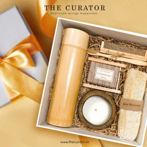 Eco-Friendly Essential Kit, Eco-Friendly Gift Box, Scented Candle, Bamboo Tumbler, Soap, Bamboo Utensils, Luxury Box, Gifts For Women's Day