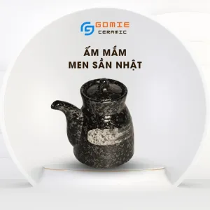 Japanese Textured Ceramic Sauce Dispenser, Bat Trang Ceramics, Unique Glazed Ceramics, Ceramic Sauce Pots, Preserves Sauce Flavor For A Long Time