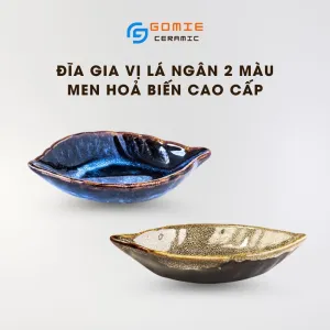 Đĩa Lá Ngân Men Hỏa Biến, 16 x 9cm, Gốm Sứ Bát Tràng Cao Cấp, Đĩa Gia Vị, Đĩa Gốm Hỏa Biến, Đồ Gốm Thiết Kế Độc Đáo, Phụ Kiện Sang Trọng Cho Bàn Tiệc