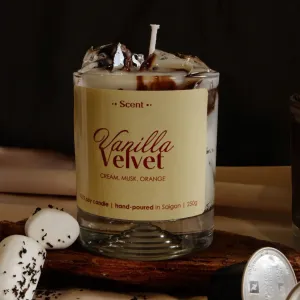 Nến Thơm "Vanila Velvet", Bầu Không Khí Mùa Đông Bắc Âu, In Tên Hoặc Logo, Nến Thơm Sáp Dừa, Lọ Nến Sang Trọng, Quà Tặng Cá Nhân Hóa, Quà Tặng Cho Nữ