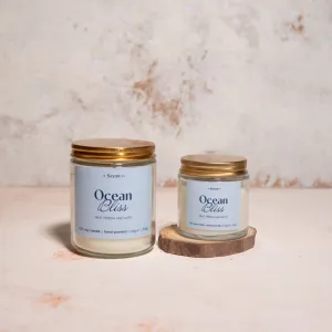"Ocean Bliss" Scented Candle, A Refreshing Ambiance, Printed Name Or Logo, Soy Wax Scented Candle, Coconut Wax Scented Candle, Personalized Gift