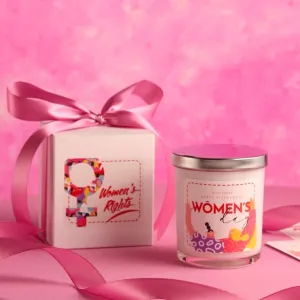 Hộp Quà Nến Thơm "Women's Right", Vinh Danh Vẻ Đẹp Và Sức Mạnh Của Phái Đẹp, Nến Thơm Handmade, Hương Thơm Tự Nhiên, Quà Tặng Cho Nữ, Quà Tặng 20/10
