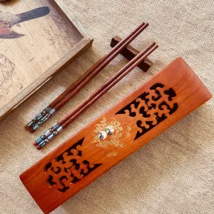 rosewood chopsticks, dining utensils, elegant patterns, premium quality material, free from artificial coloring, safe for health