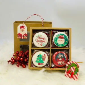 Celebrate the season with the Christmas Custom Cookie Gift Box, featuring 4 low-sugar cookies that let you send Christmas wishes in your own way—making it the perfect unique and personalized Christmas gift box.